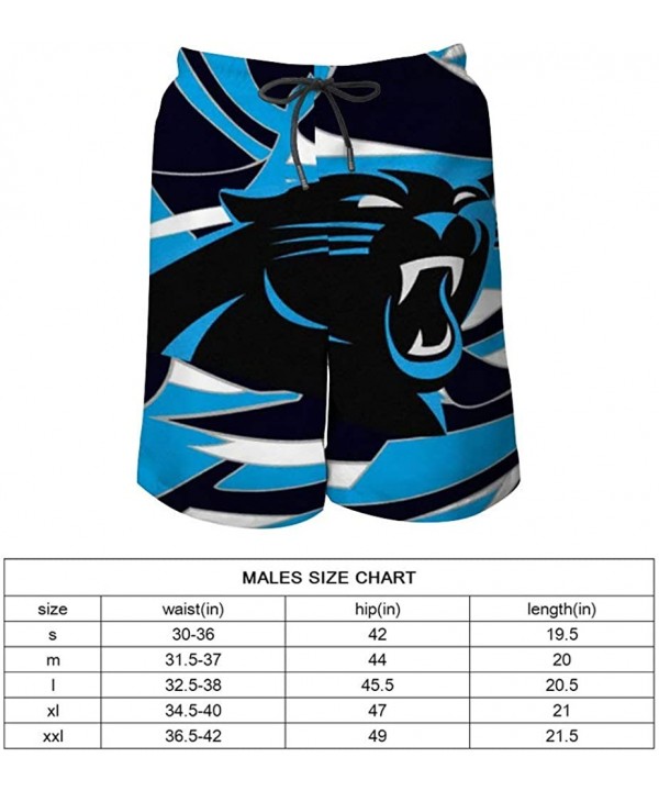 Men's Carolina Panthers Drawstring Beach Shorts - Splice 1 - CL199L3O48H $22.45-Trunks