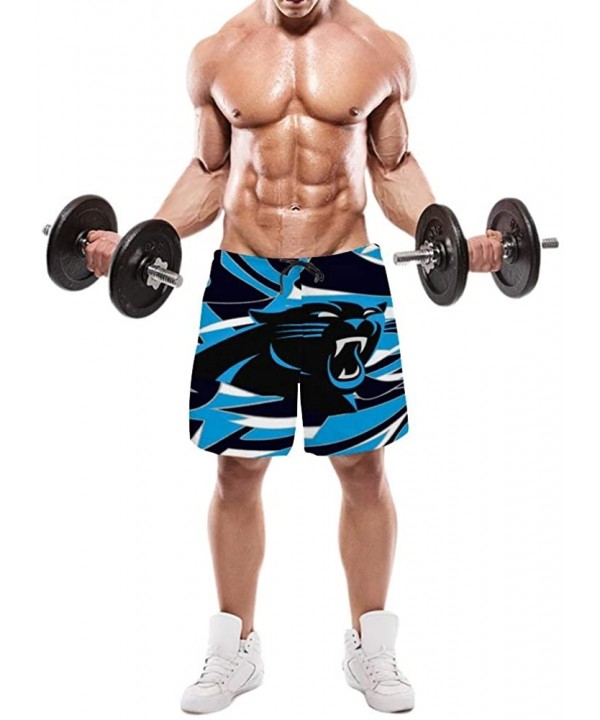 Men's Carolina Panthers Drawstring Beach Shorts - Splice 1 - CL199L3O48H $22.45-Trunks