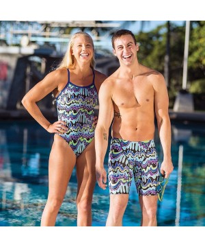 Men's Uglies Prints Jammer Swimsuit - Laser - CO18OG5TI7E $52.90-Racing