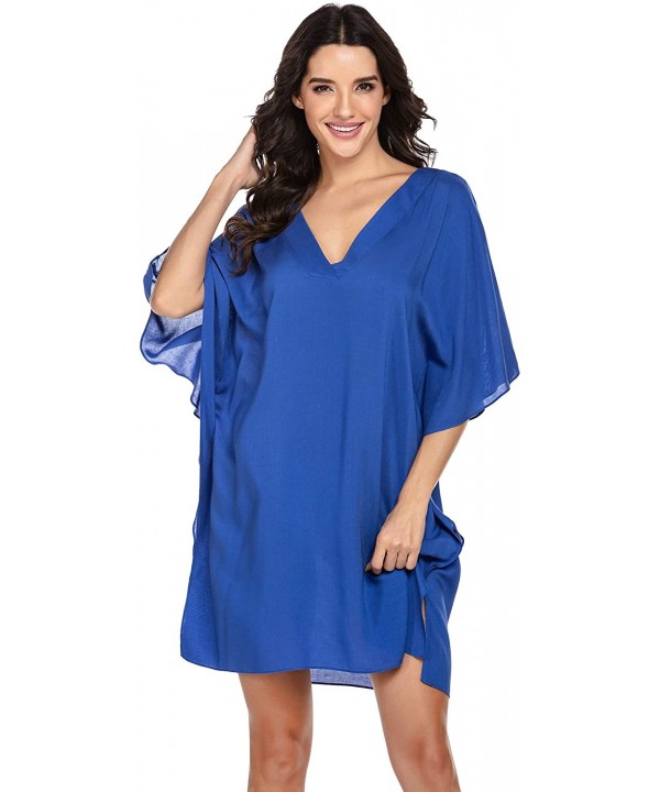 Swimsuit Cover Ups Women's Bathing Suit Coverups Dress Bikini Beach Tunic Top S-XXL - Snorkel Blue* - CN192KXEDWZ $16.25-Cove...