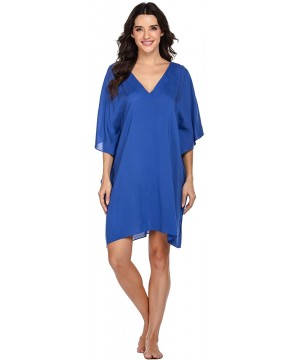 Swimsuit Cover Ups Women's Bathing Suit Coverups Dress Bikini Beach Tunic Top S-XXL - Snorkel Blue* - CN192KXEDWZ $16.25-Cove...