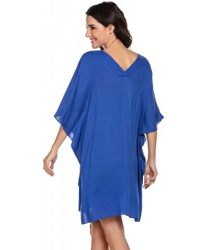 Swimsuit Cover Ups Women's Bathing Suit Coverups Dress Bikini Beach Tunic Top S-XXL - Snorkel Blue* - CN192KXEDWZ $16.25-Cove...