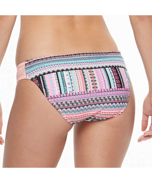 Juniors- Girls- Women's Bikini Bottom Side Shirred Fully Lined - Coral Tribal - CP18GZUZ393 $9.44-Bottoms