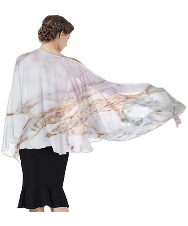 Women Chiffon Scarf Sunscreen Shawl Wrap Swimsuit Cover Up Beach Sarongs - Pink Marble White - C419C6NN3Z8 $28.73-Cover-Ups