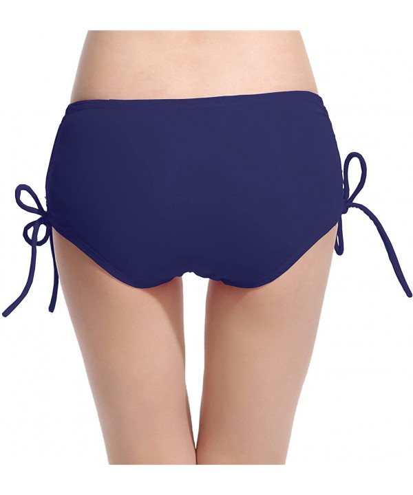 Women's Elastic Tether Swimming Shorts Beach Bikini Brief Flexible Underwear - Navy Blue - CL189SHWD0G $12.40-Racing