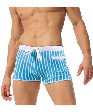 Men's Swim Briefs Bikini Swimwear Sexy Swimsuit Swimming Short Quick Dry with Drawstring for Men - D-blue - CH196IEL0UQ $18.5...