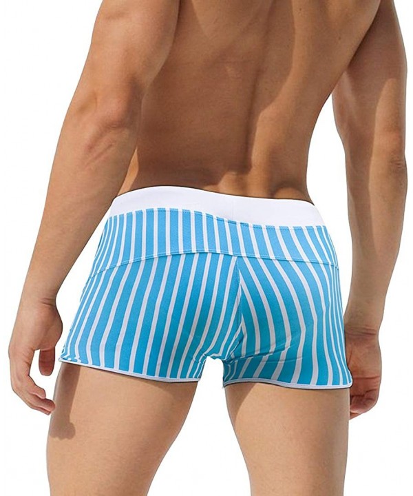 Men's Swim Briefs Bikini Swimwear Sexy Swimsuit Swimming Short Quick Dry with Drawstring for Men - D-blue - CH196IEL0UQ $18.5...