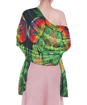 Women Chiffon Scarf Summer Beach Wrap Skirt Swimwear Bikini Cover-up - Third Eye Cannabis Leaf Weed Marijuana - CL190HH6Z5Y $...