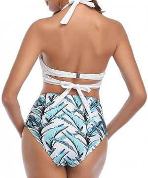 Women High Waist Bikini Push Up Bikinis Print Swimsuit Female Beachwear Swimwear - A1-white - CB1962GOAS4 $14.27-Rash Guards