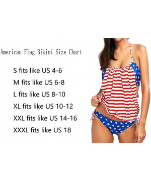 American Flag Bikini-Womens American USA Flag Stripes Tankini Swimsuits Push up Padded Two Piece Bikini Bathing Suit - Red - ...