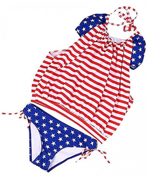 American Flag Bikini-Womens American USA Flag Stripes Tankini Swimsuits Push up Padded Two Piece Bikini Bathing Suit - Red - ...