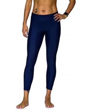 Women's Swimwear Capri Quick Dry Stretch Water Sports Leggings - Navy-1136 - CE18DQQRU6E $14.51-Board Shorts