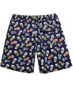 Mens Animal Emojy Prints Swimwear Quick Dry Swim Trunks with Mesh Lining-Pocket - 9 Icecream - CD18REX8M52 $19.66-Trunks