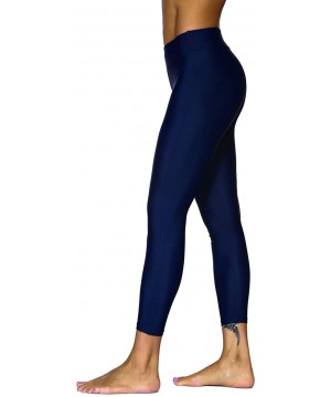 Women's Swimwear Capri Quick Dry Stretch Water Sports Leggings - Navy-1136 - CE18DQQRU6E $14.51-Board Shorts