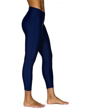 Women's Swimwear Capri Quick Dry Stretch Water Sports Leggings - Navy-1136 - CE18DQQRU6E $14.51-Board Shorts