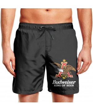 Mens Swimming Trunks Anheuser-Busch-Beer-Budweiser-Brewery- Colorful Beach Shorts Swim - White-122 - CS19C96YGYL $29.00-Board...