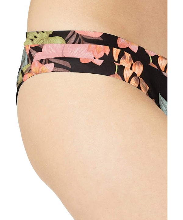 Women's Audrey Low Rise Bikini Bottom Swimsuit - Picaflores Black Floral - CG18Z05WTO4 $25.97-Bottoms