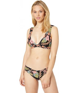 Women's Audrey Low Rise Bikini Bottom Swimsuit - Picaflores Black Floral - CG18Z05WTO4 $25.97-Bottoms