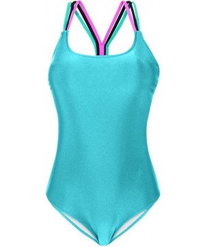 Monokini Swimsuit for Women One Piece Bathing Suits Tummy Control Backless Swimwear Triangle Bodysuit - Blue - CZ1968LQD7E $2...