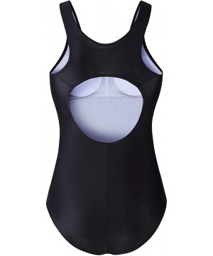 Womens One Piece Swimsuit Bathing Suit Sport Athletic Training Exercise - Black-orange - CO18SQLRW7W $27.89-Racing