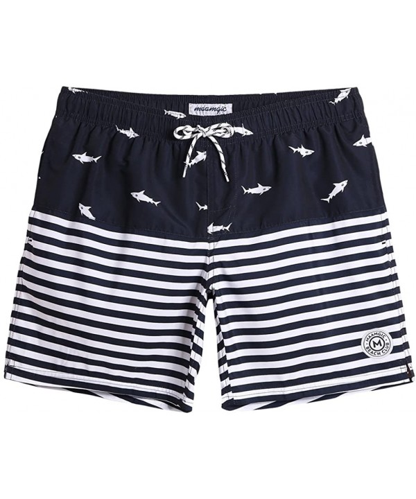 Mens Quick Dry Printed Short Swim Trunks with Mesh Lining Swimwear Bathing Suits - 855555-navy and White - C718GO4O73D $15.86...