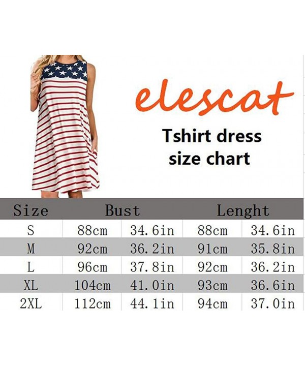 Summer Dresses for Women Beach Floral Tshirt Sundress Sleeveless Pockets Casual Loose Tank Dress - American Flag - CZ18SQ6EM0...