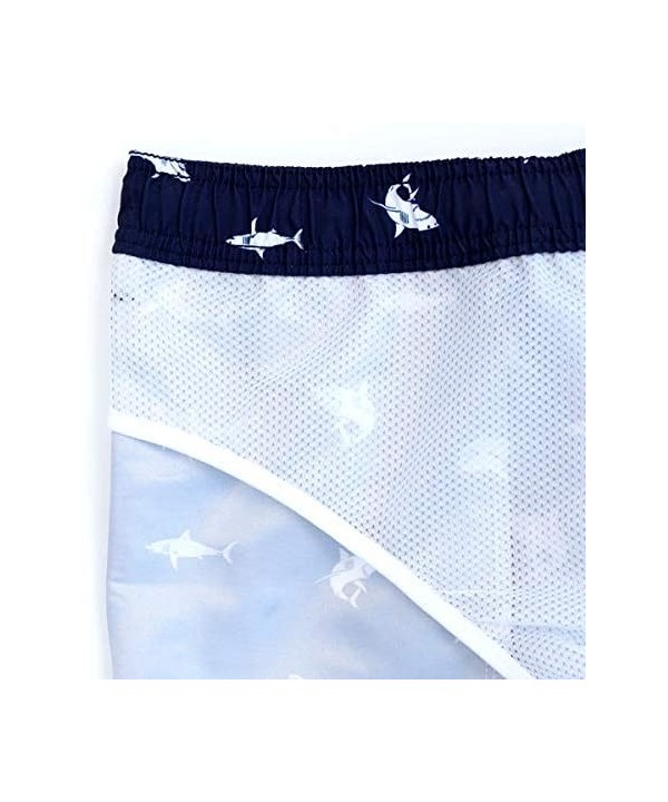 Mens Swim Trunks Quick Dry Funny Swim Shorts with Mesh Lining Swimming Trunks for Men - Shark-navy Blue - CI18UGC598U $19.01-...