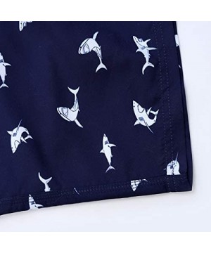 Mens Swim Trunks Quick Dry Funny Swim Shorts with Mesh Lining Swimming Trunks for Men - Shark-navy Blue - CI18UGC598U $19.01-...