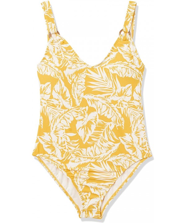 Women's V Neck One Piece- Tropical Twist- Extra Large - CH195LXXYH9 $25.22-One-Pieces