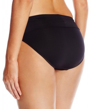 Women's Roll Top Pant Bikini Bottom Swimsuit - Black - CJ11J1ELMLJ $21.23-Tankinis