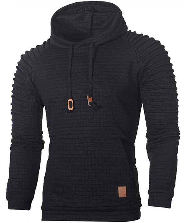 Men's Outdoors Jacket Running Sports Plaid Pullover Regular Fit Hooded Sweatshirt Casual Outwear - Black - CU194KHD3XR $24.50...