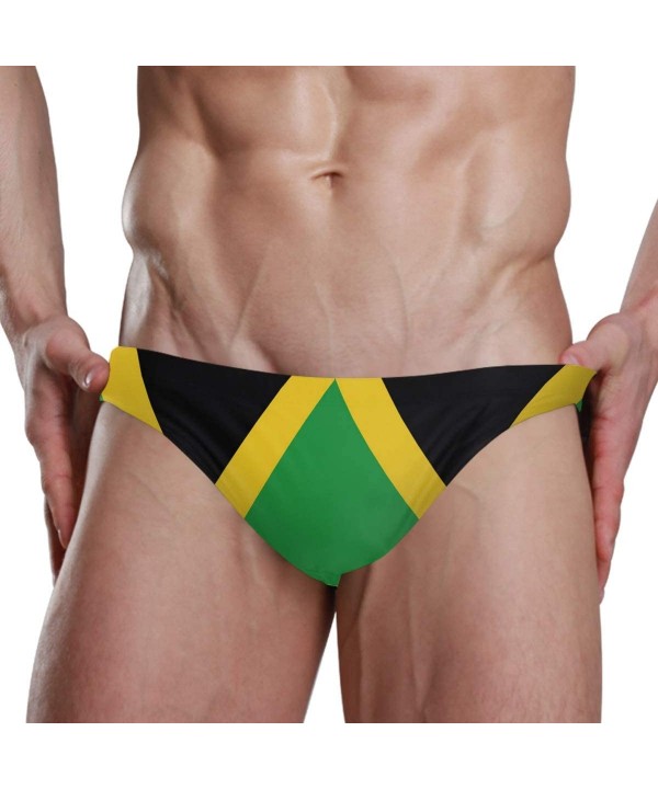 Mens Swim Briefs Trunk Scuba Dive Flag Athletic Swimsuit Beach Shorts Board Triangle Bikini Swimwear - Jamaica Flag - CP18WID...