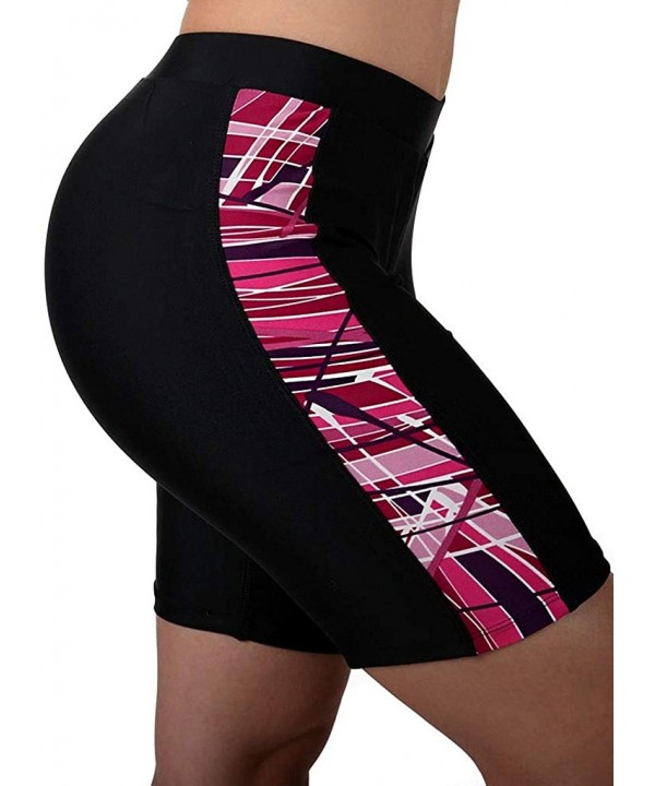 Women's New Direction Swim Shorts Swim Bottoms Swimsuit - Black/Maroon - C917Z6XNU5Z $19.42-Cover-Ups