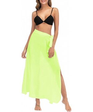 Swimsuit Cover Ups for Women Sarong Beach Wrap Skirt Sexy Bathing Suit Cover ups Bikini Cover Ups Long Light Green - CT1948TR...