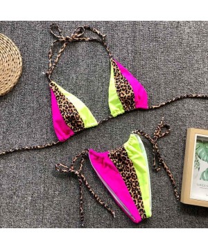 Women's Sexy Detachable Padded Cutout Push Up Striped Bikini Set Two Piece Swimsuit - Green - CF18QDOR0DW $11.71-Sets