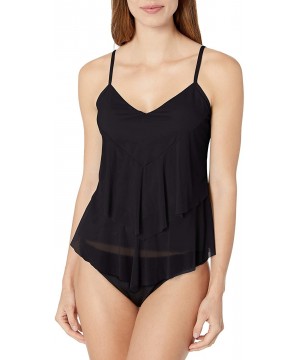 Women's Ava Tiered Tankini - Black - CY1870KH3LD $52.37-Tankinis