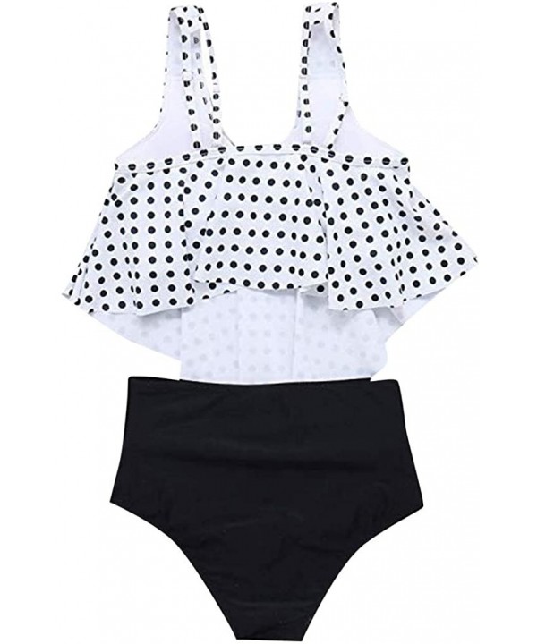 Swimsuits for Women Two Pieces Bathing Suits Top Ruffled Racerback High Waisted Bottom Tankini Set Swimwear White03 - C218S80...