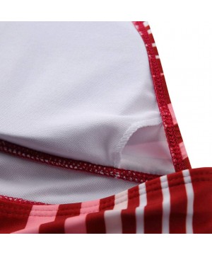 Women's Fashion Summer Fashion Two Piece Sexy Bikini Striped Bandage Swimwear - Wine - C1194OY38Q7 $15.69-Sets