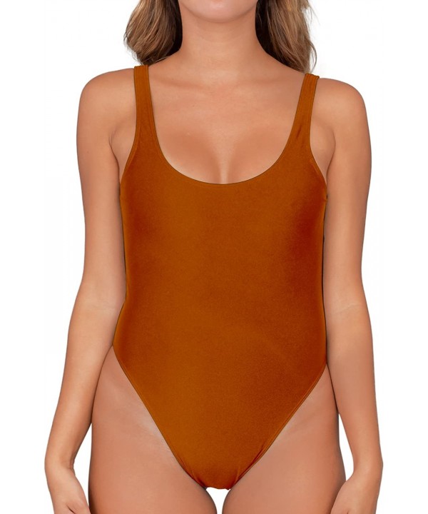 Custom Personalized Swimsuit Add Your Own Text One Piece Swimwear Bathing Suits - Orange - CX18H2GESS7 $53.15-One-Pieces