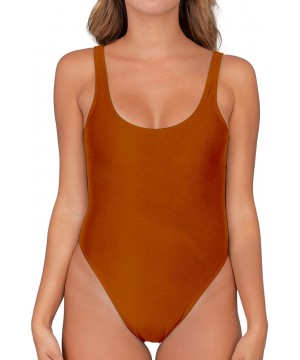 Custom Personalized Swimsuit Add Your Own Text One Piece Swimwear Bathing Suits - Orange - CX18H2GESS7 $53.15-One-Pieces