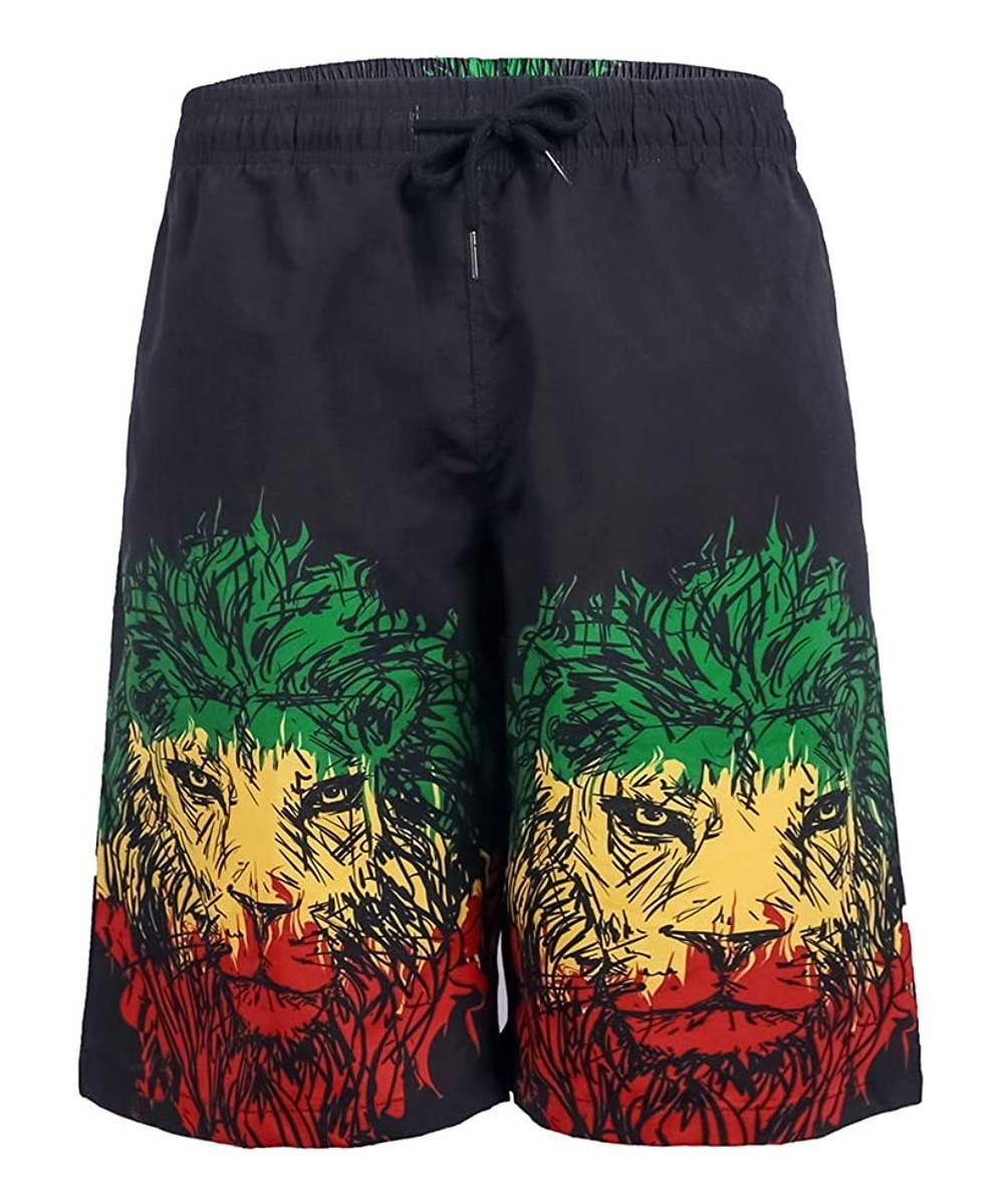 Men's Swim Trunks Beach Board Shorts Quick Dry Bathing Suits Holiday Shorts - Lion - C618STQ973O $8.42-Board Shorts