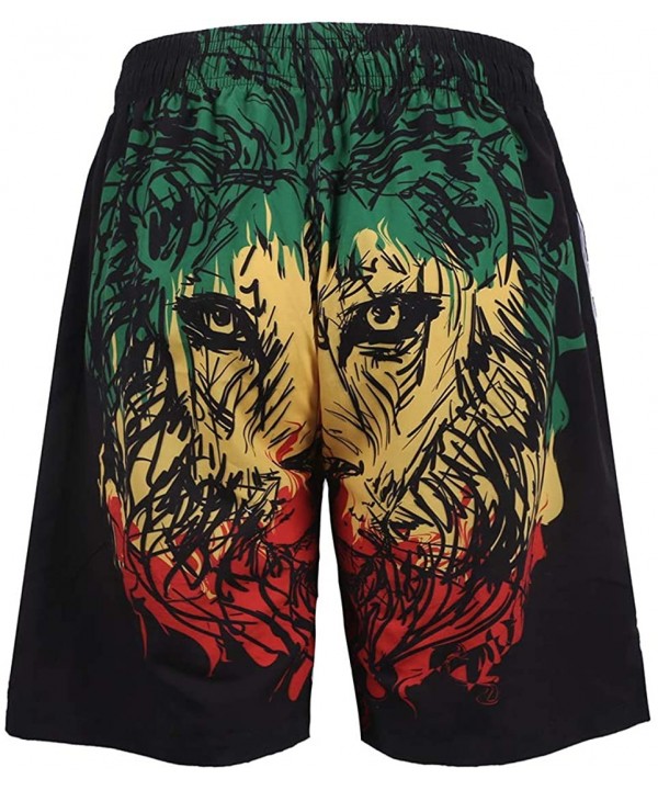 Men's Swim Trunks Beach Board Shorts Quick Dry Bathing Suits Holiday Shorts - Lion - C618STQ973O $8.42-Board Shorts