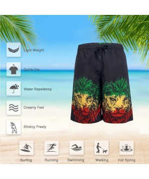 Men's Swim Trunks Beach Board Shorts Quick Dry Bathing Suits Holiday Shorts - Lion - C618STQ973O $8.42-Board Shorts