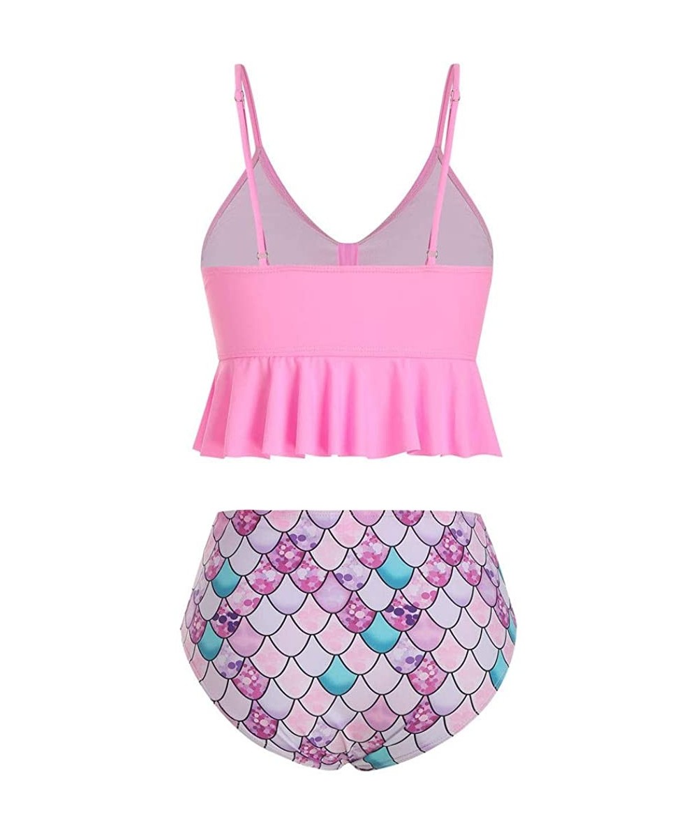 Girls Tankini Plus Size High Waisted Swimsuits for Women Swimsuits NO.143 - Pink - CG19D67GG4E $17.13-Bottoms