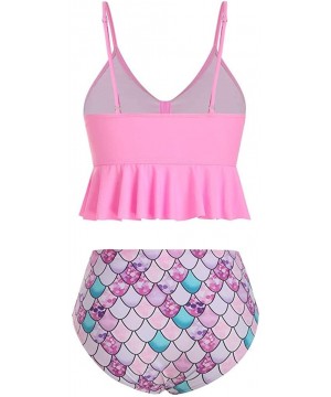 Girls Tankini Plus Size High Waisted Swimsuits for Women Swimsuits NO.143 - Pink - CG19D67GG4E $17.13-Bottoms