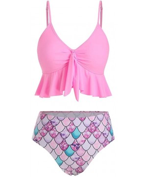 Girls Tankini Plus Size High Waisted Swimsuits for Women Swimsuits NO.143 - Pink - CG19D67GG4E $17.13-Bottoms