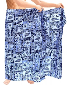 Women's Sarong Dress Coverup Tie Pareo Beach Wrap Swimsuits Full Long C - Blue_s18 - CA1820EQLOQ $16.17-Trunks