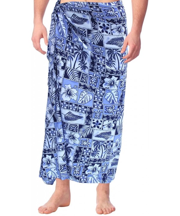 Women's Sarong Dress Coverup Tie Pareo Beach Wrap Swimsuits Full Long C - Blue_s18 - CA1820EQLOQ $16.17-Trunks