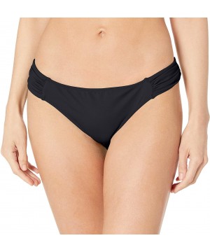 Women's Swim Secret Side Ruched Bikini Bottom - Black Hue - CU12O7BTX9R $15.30-Bottoms