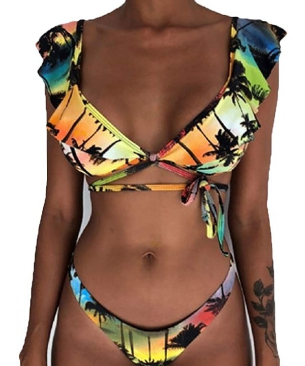 Womens Two Piece Swimsuits Tie Knot Padded Push Up Bikini Set Bathing Suit - Style 2115-15 - C918SL7ER27 $9.75-Sets